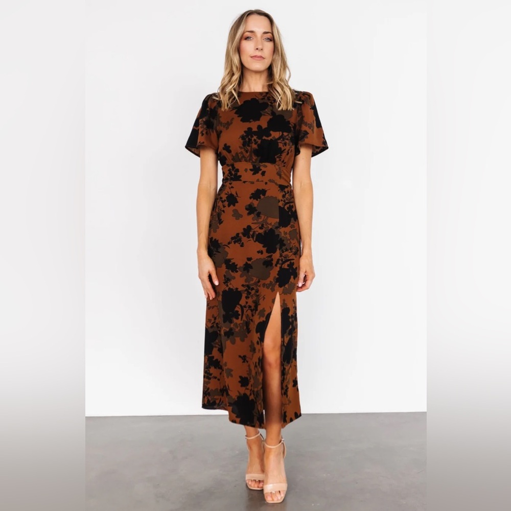 Baltic Born Lenin Midi Dress | Espresso Print